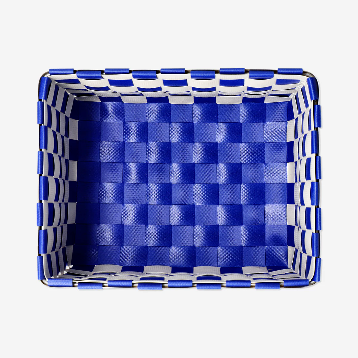 Blue woven storage basket - 18 cm - Image 3