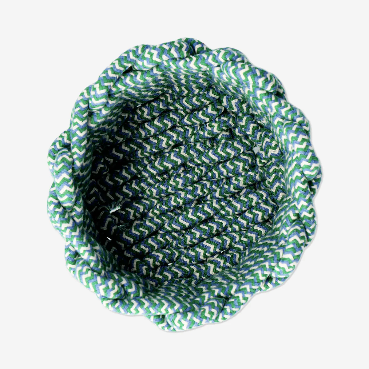 Blue braided round basket - 16 cm - Image 3