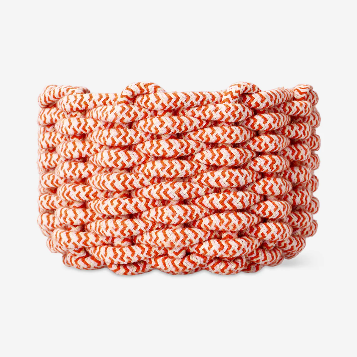 Red braided round basket - 18 cm - Image 2