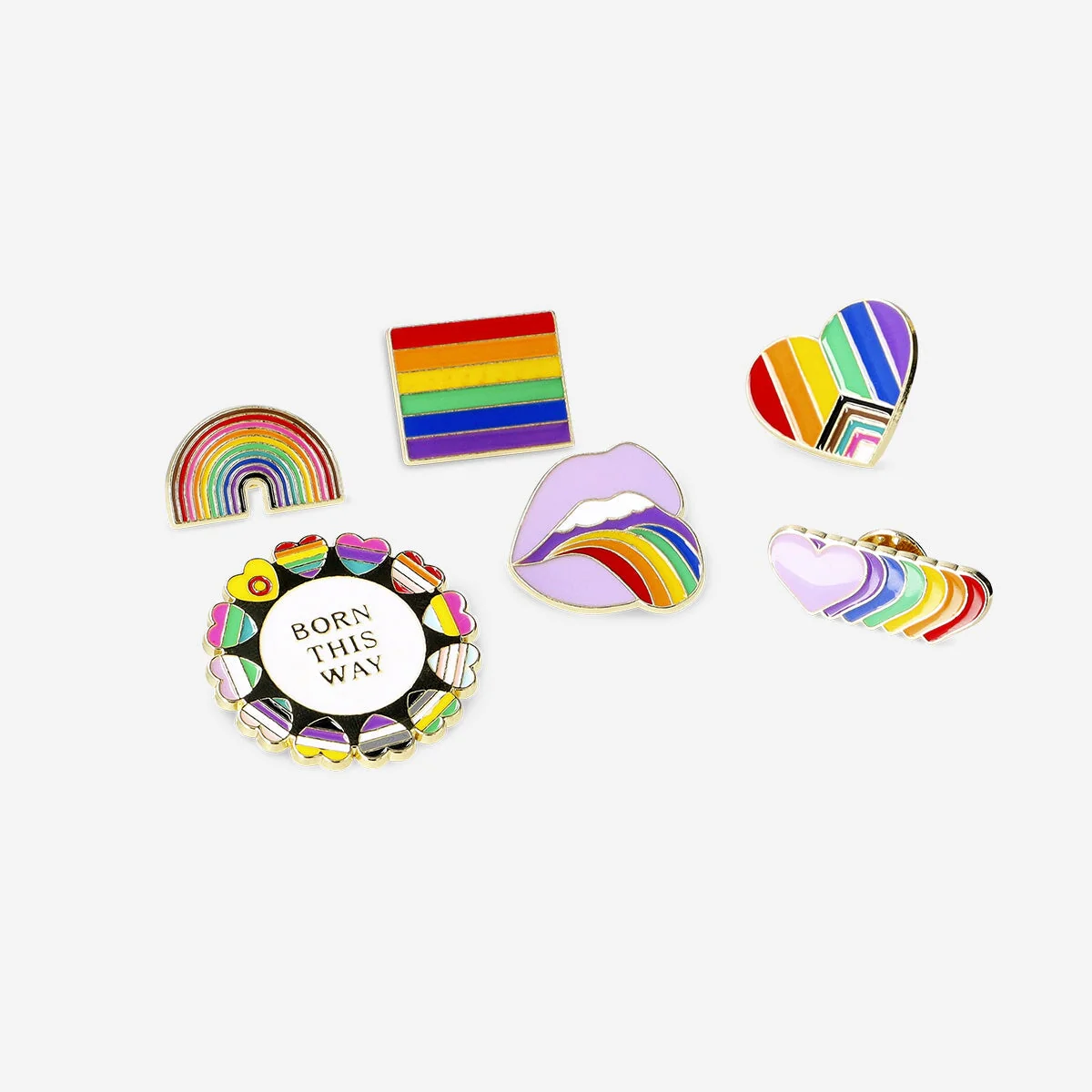 Brooch pins with rainbow motifs - 6 pcs - Image 3