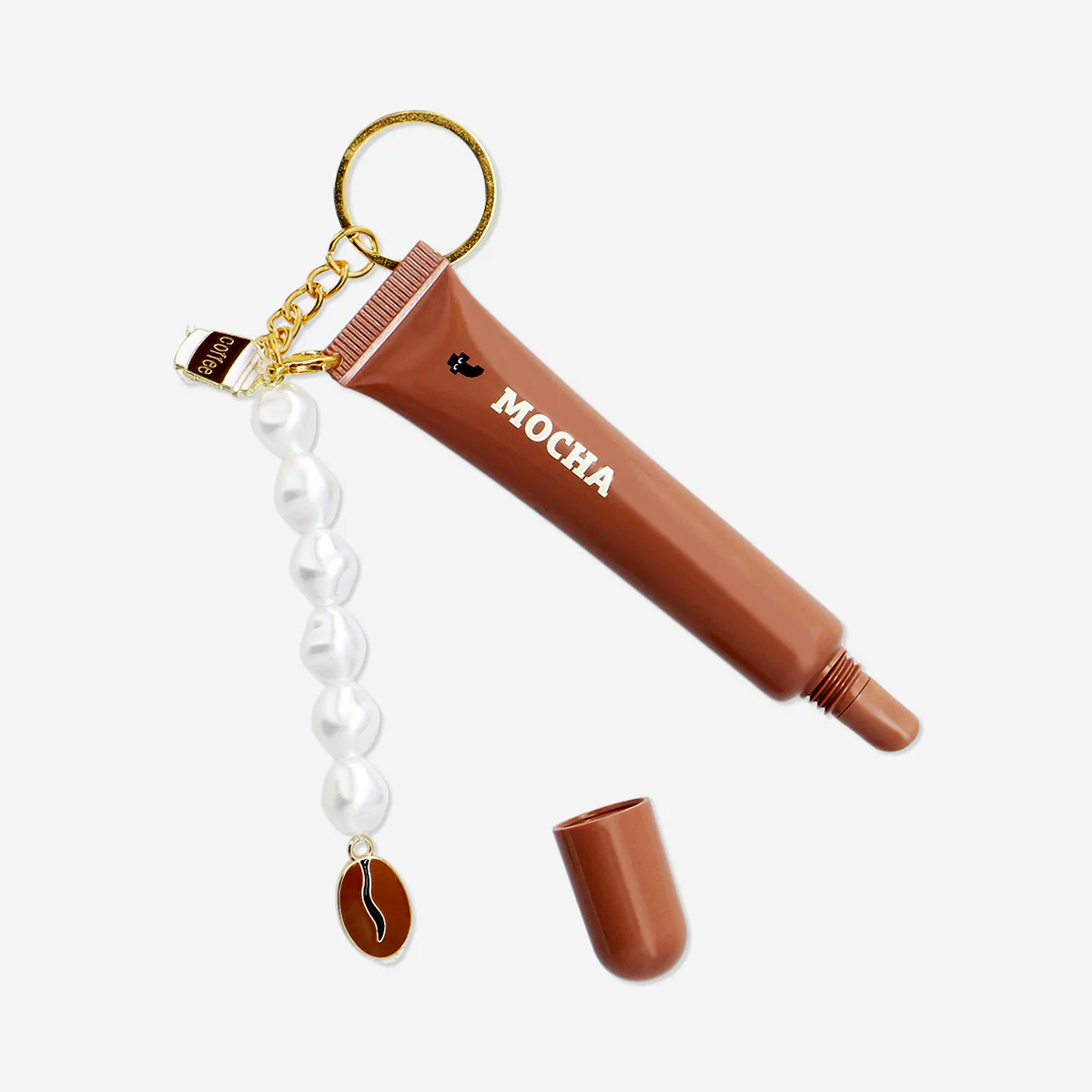 Brown lipgloss with charms - Mocha fragrance - Image 2