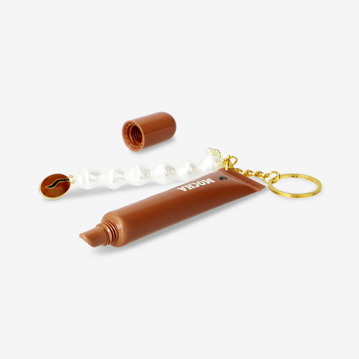Brown lipgloss with charms - Mocha fragrance - Image 3