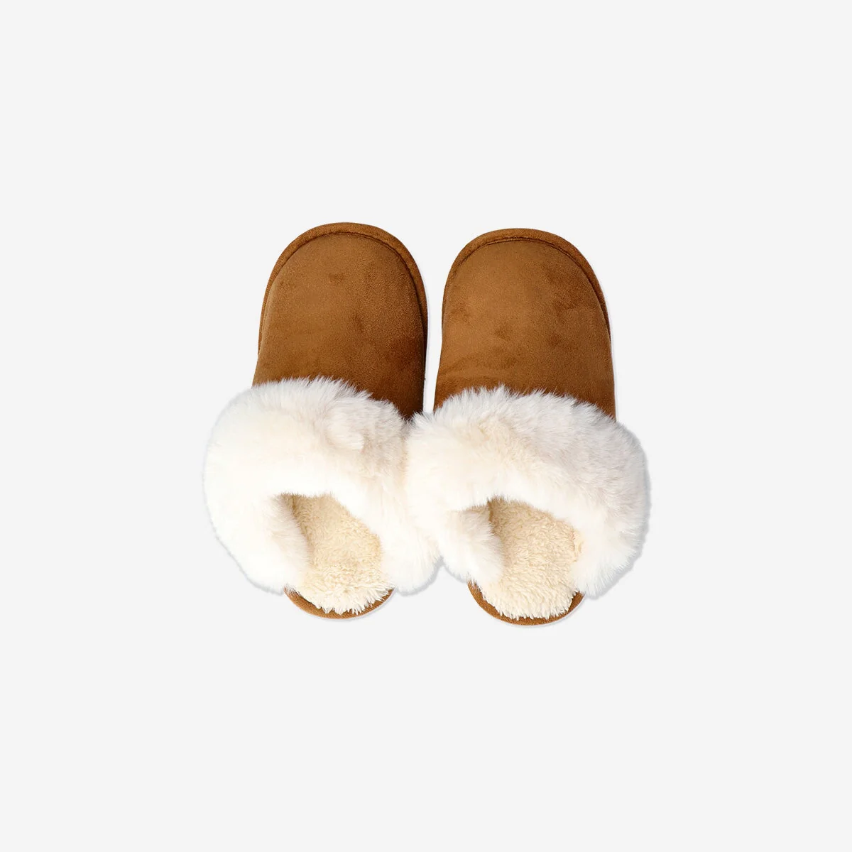 Brown slippers with plush - Size 40/41