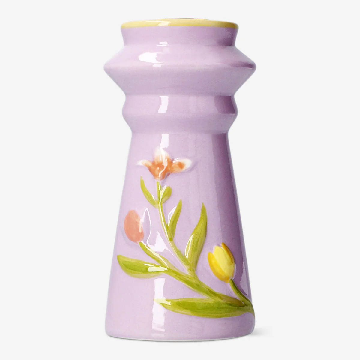 Candle holder with embossed flowers - Image 2