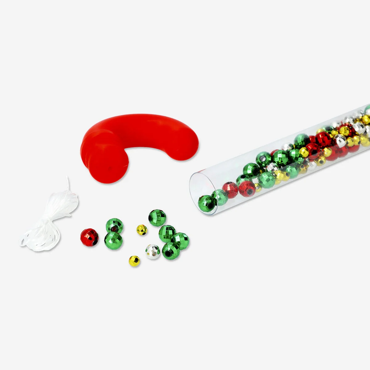 Candy cane bead set with string - Image 2