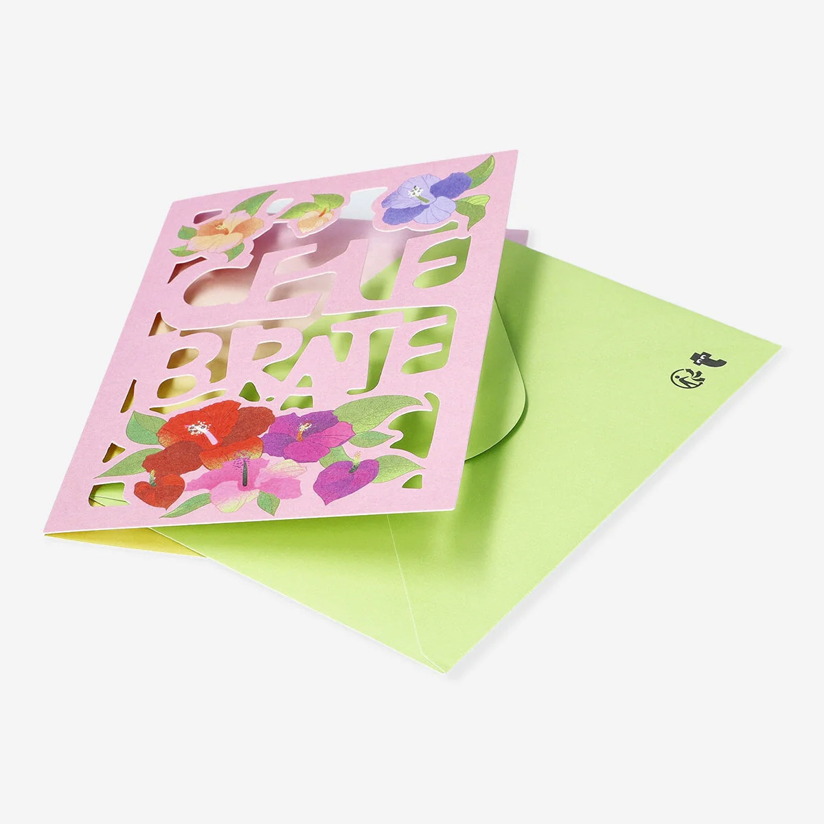 Card with tropical flowers and envelope - Image 3