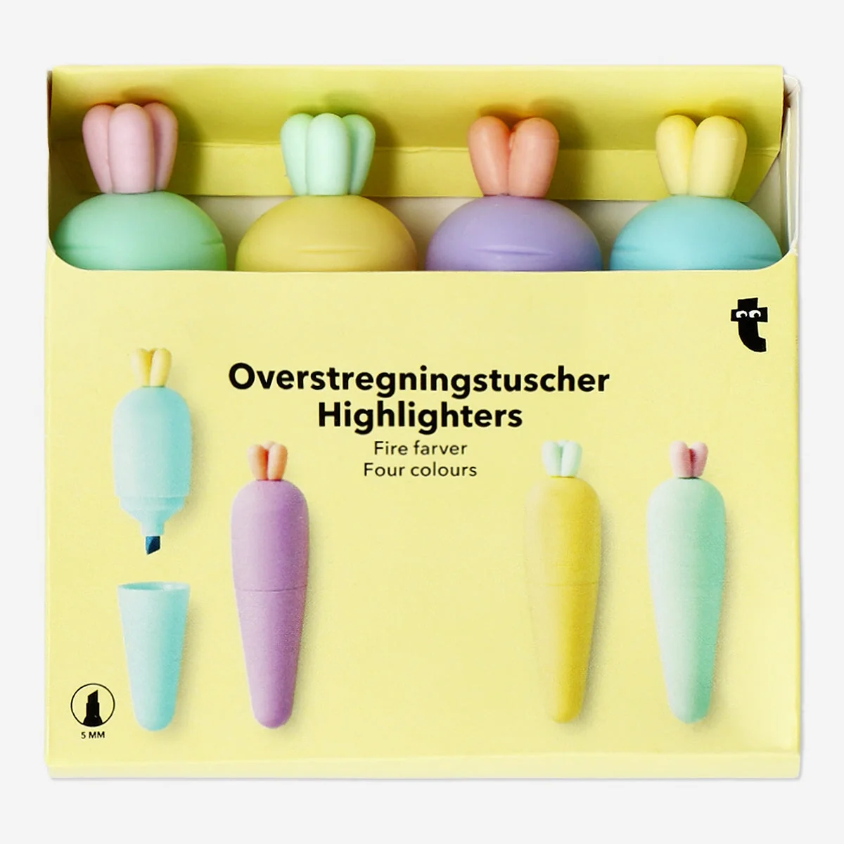Carrot highlighters - 4 pcs