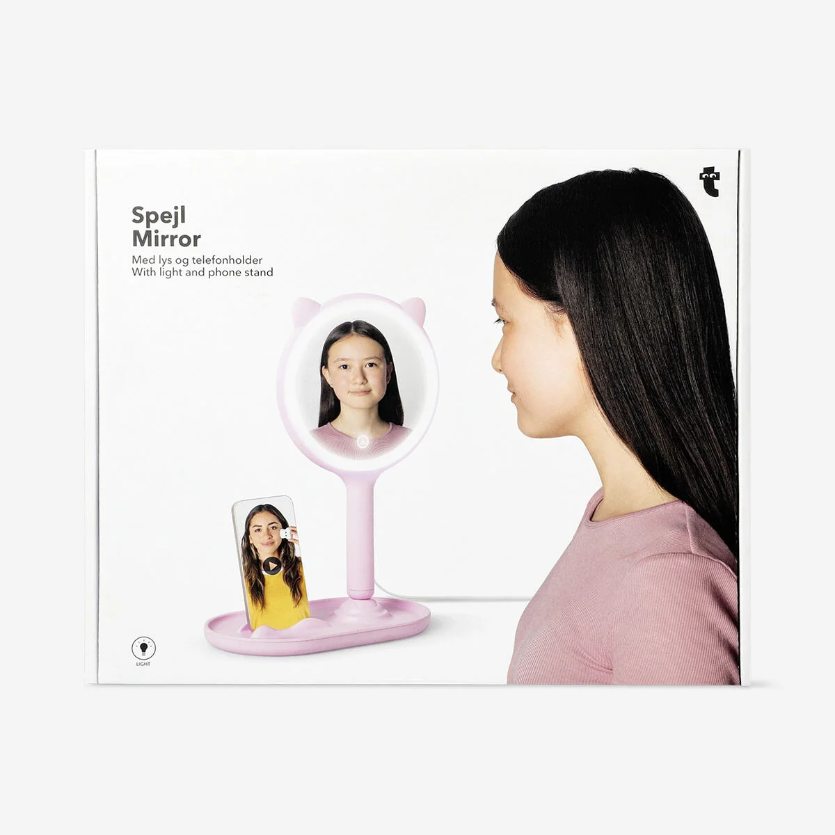 Cat mirror with light and phone stand - Image 3