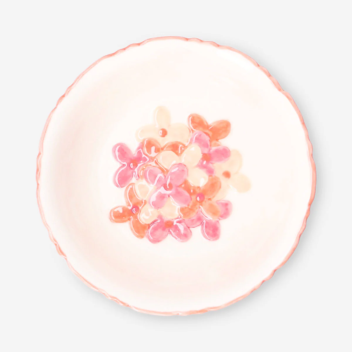 Ceramic bowl with hand-painted flower design - 12 cm - Image 4