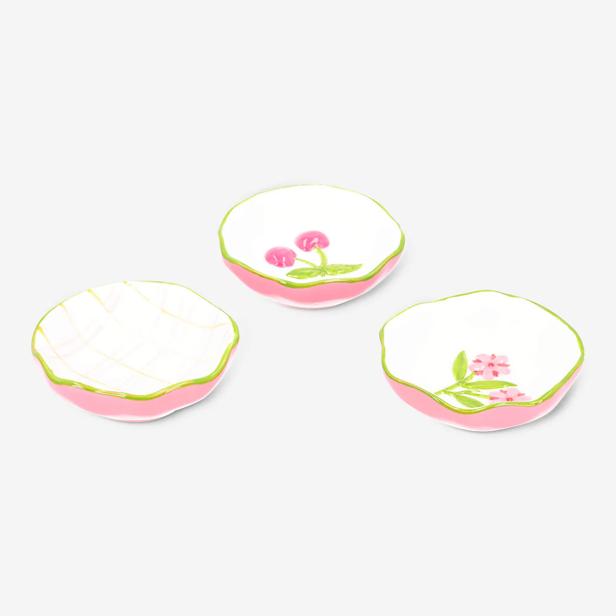 Ceramic bowls with spring designs - 3 pcs - Image 2