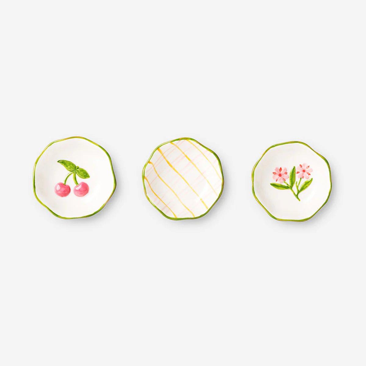 Ceramic bowls with spring designs - 3 pcs - Image 3