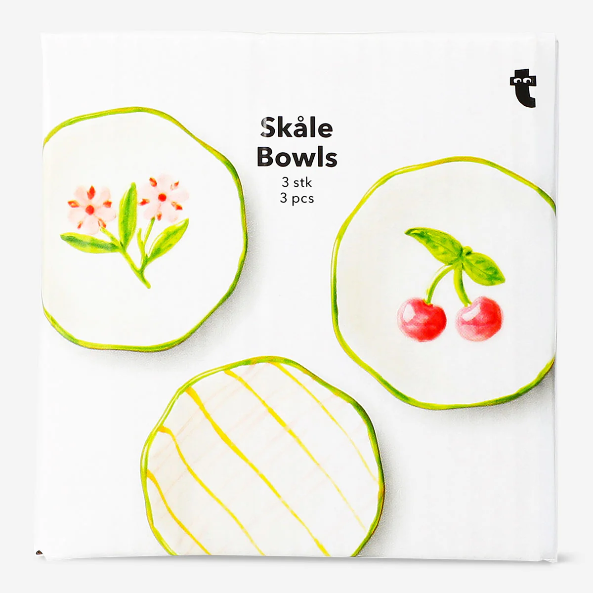 Ceramic bowls with spring designs - 3 pcs - Image 4