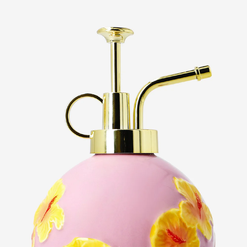 Ceramic mist spray bottle - Hibiscus flower print - Image 3
