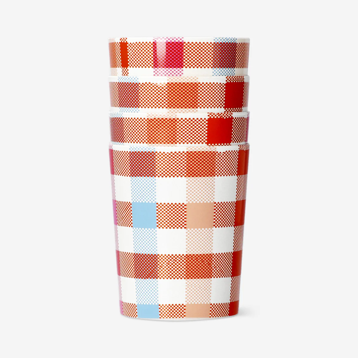 Chequered picnic cups - 4 pcs