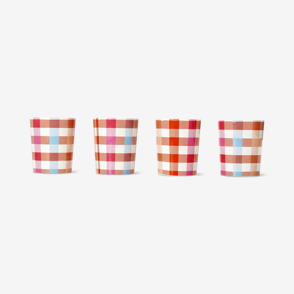 Chequered picnic cups - 4 pcs - Image 3