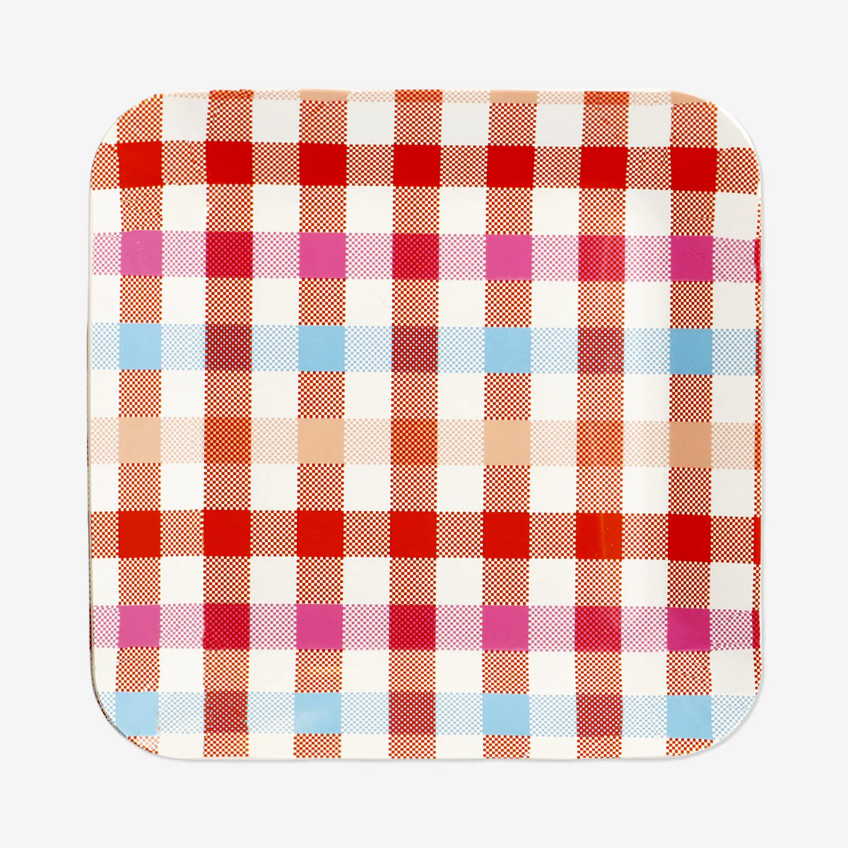 Chequered picnic plates - 4 pcs