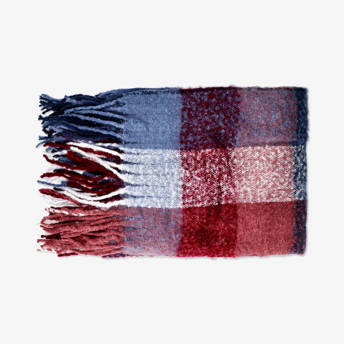 Checkered throw blanket with fringes - 120x150 cm - Image 2