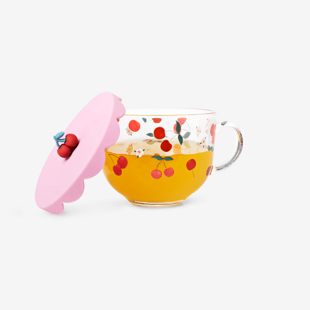 Cherry mug with silicone lid - 400 ml - Image 3