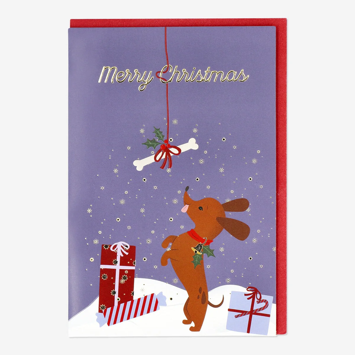 Christmas dachshund card with envelope - Image 3