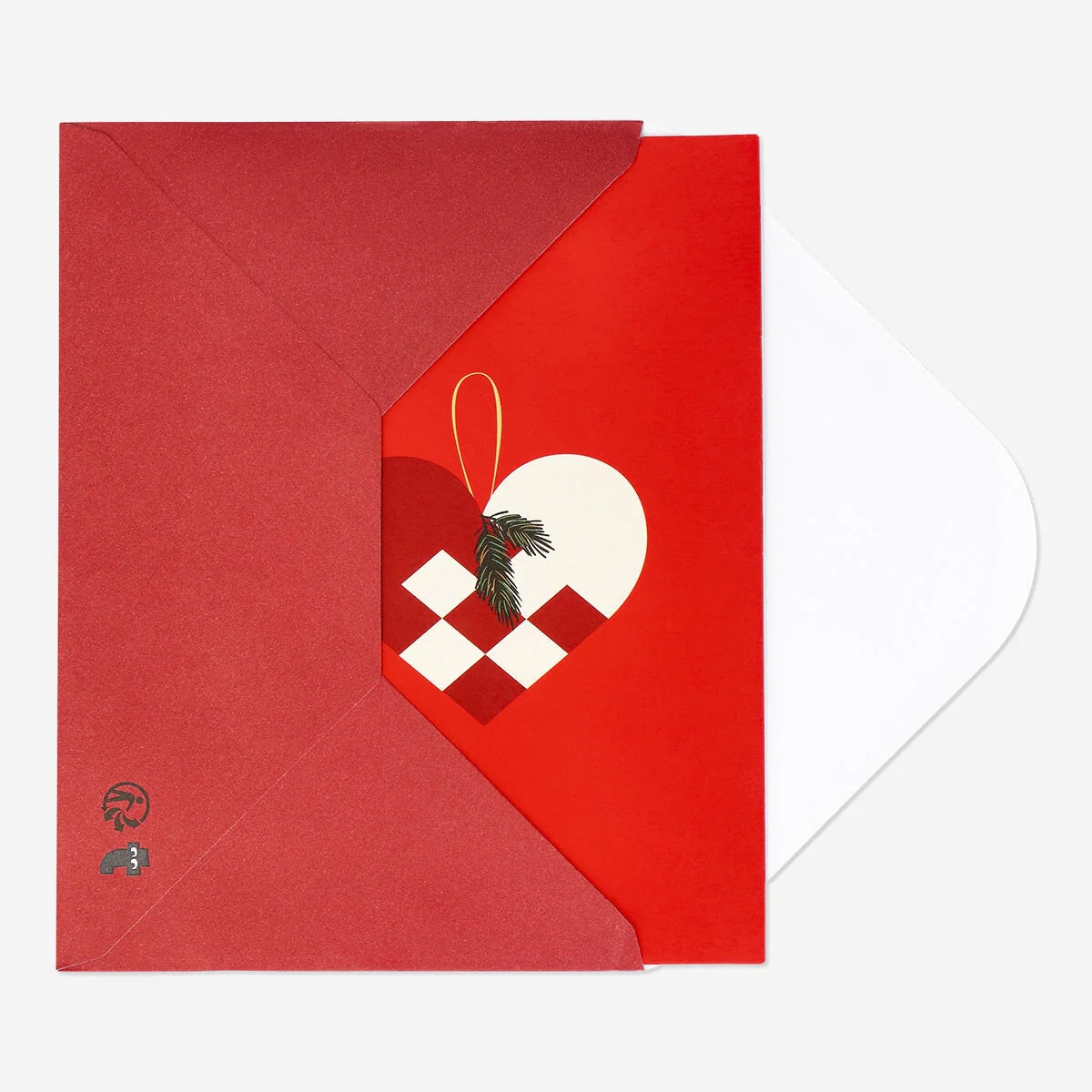 Christmas heart card with envelope - Image 3