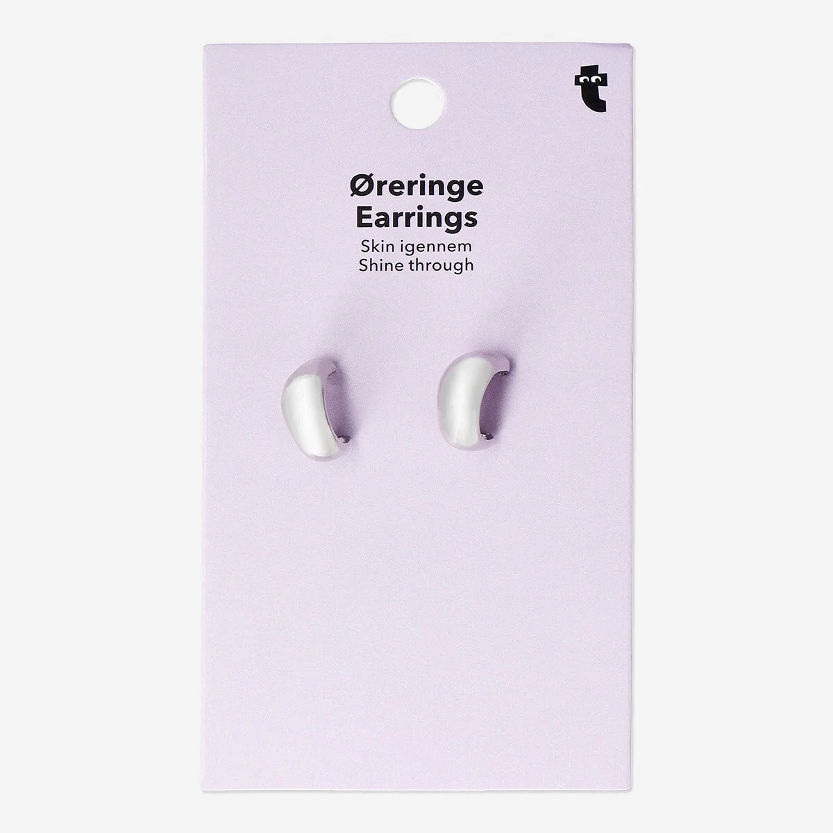 Chunky silver hoop earrings - 2 pcs - Image 2
