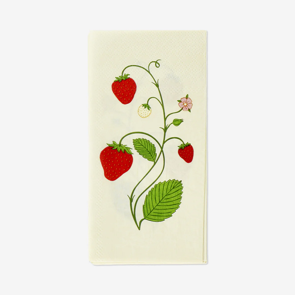 Cocktail napkins with strawberries - 16 pcs - Image 2