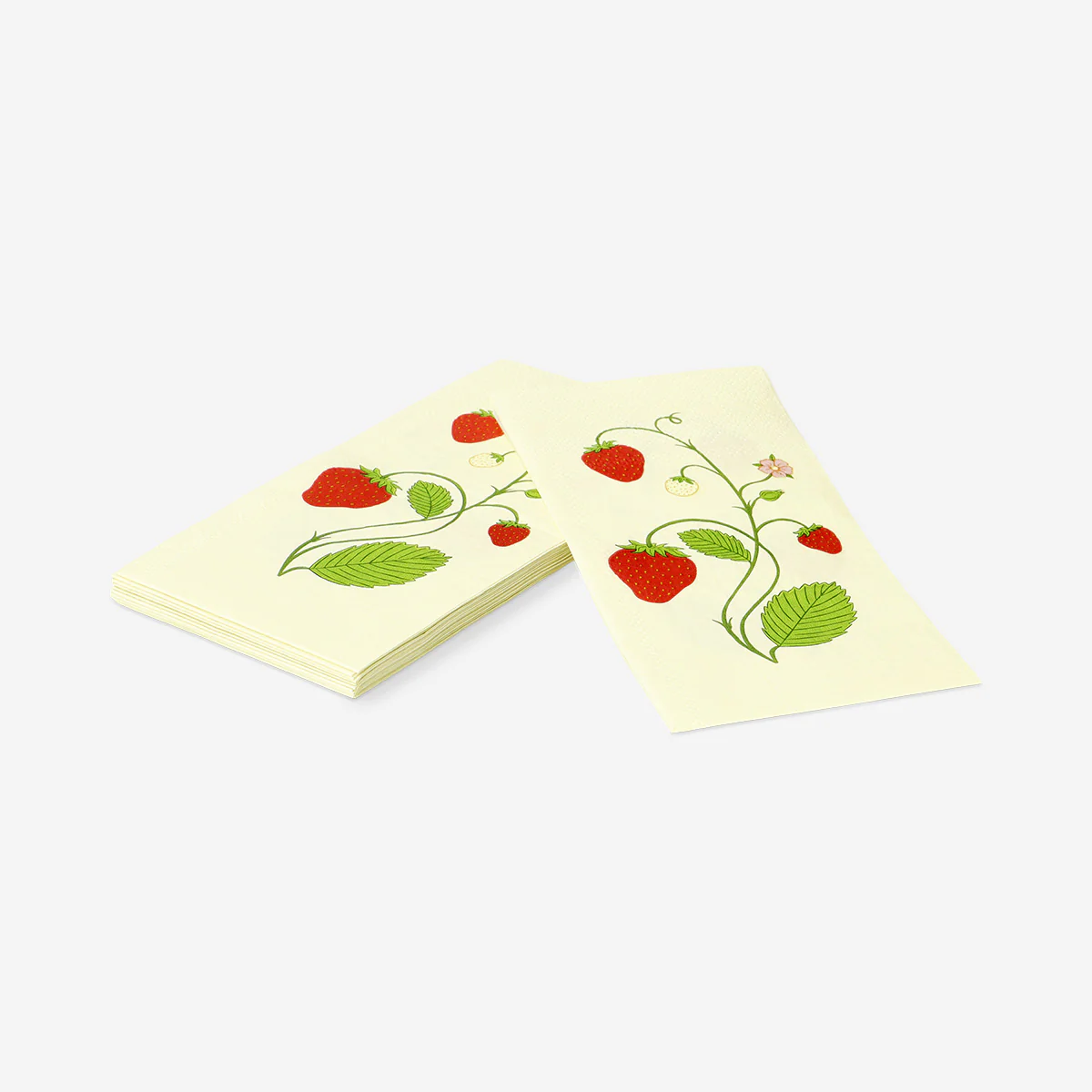 Cocktail napkins with strawberries - 16 pcs - Image 3