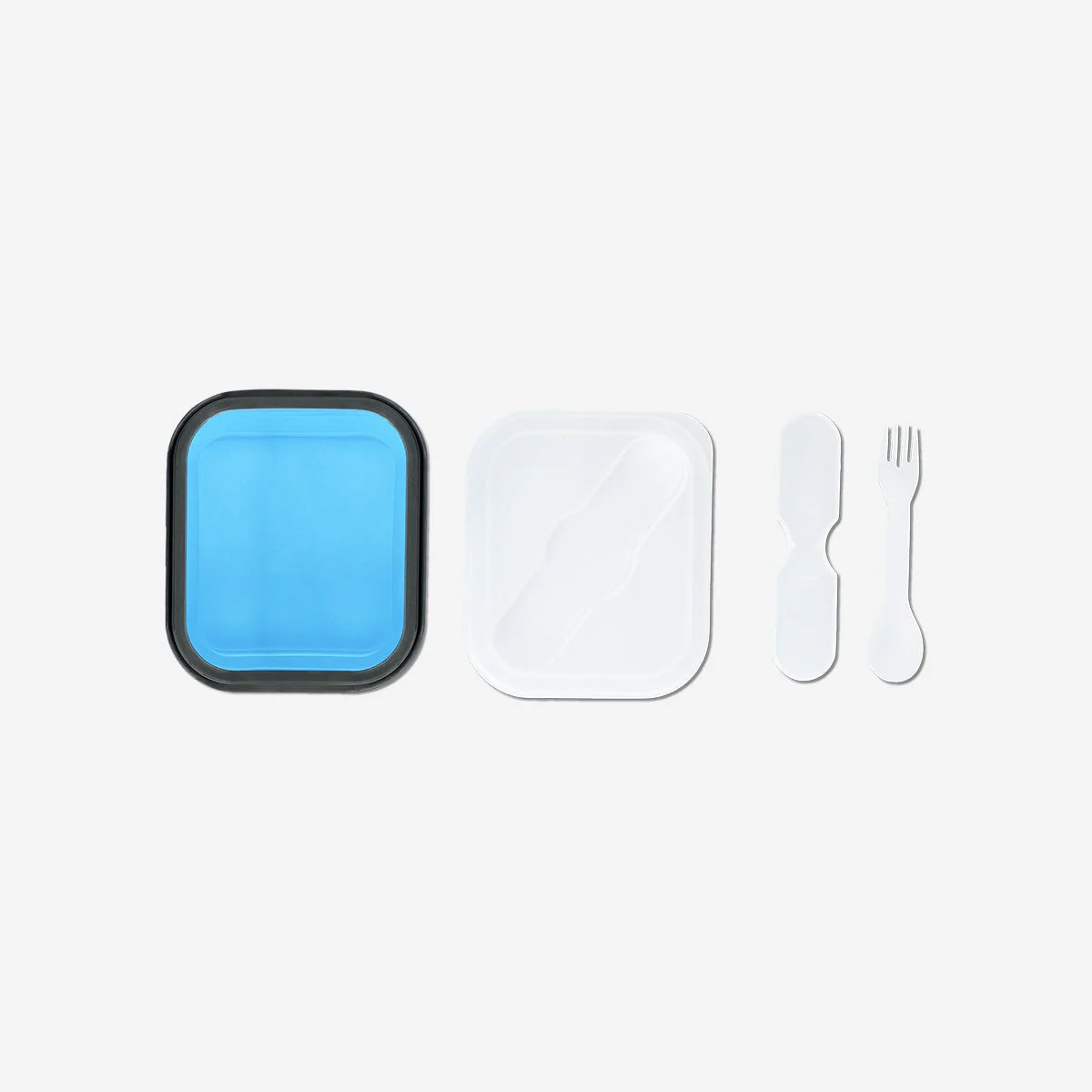 Collapsible blue lunchbox with spork - Image 3