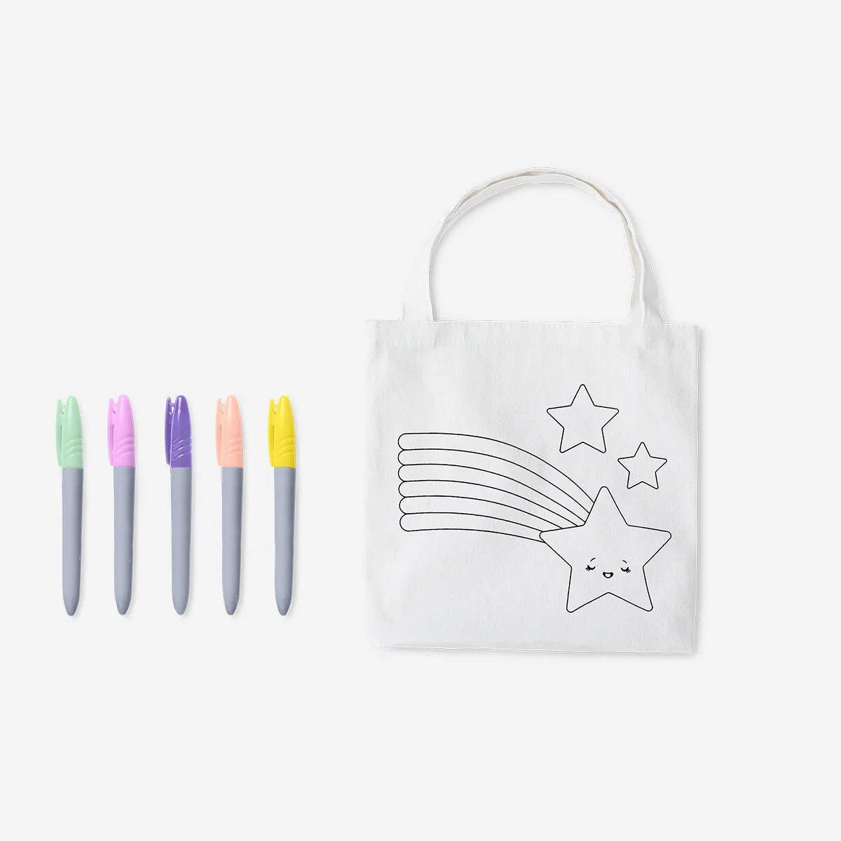 Colour-your-own small tote bag. With markers - Image 2