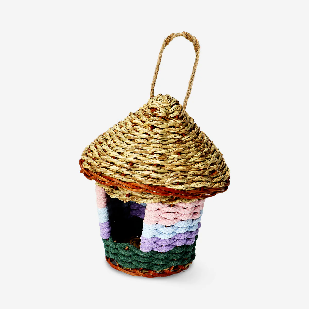 Colourful straw birdhouse - 17 cm - Image 2