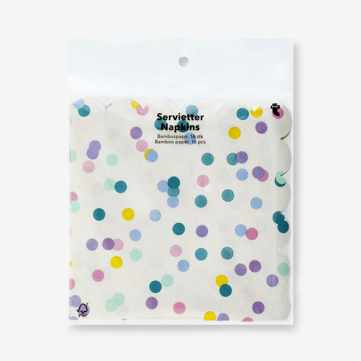 Confetti napkins with scalloped edges - 16 pcs