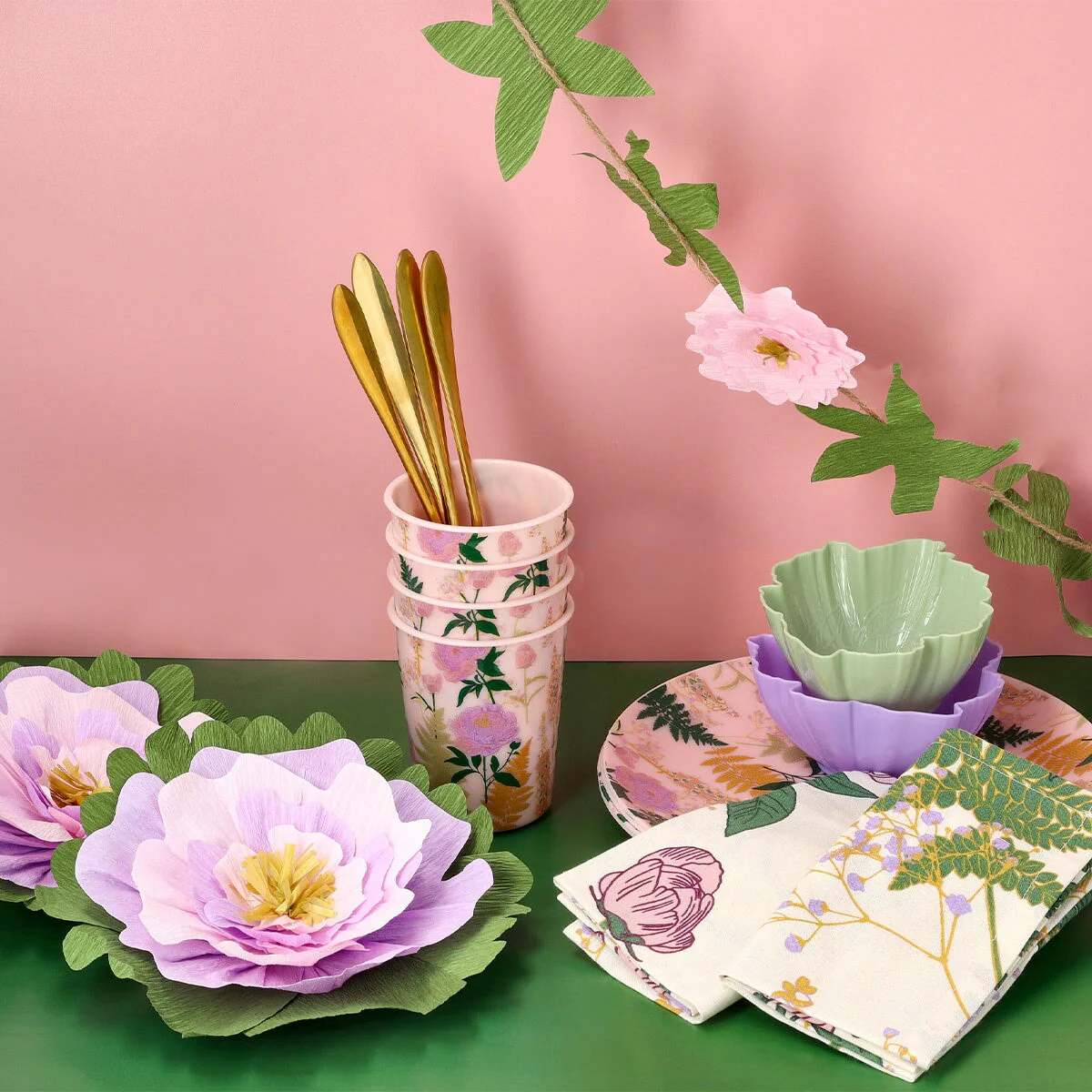 Cotton napkins with flower print - Image 3