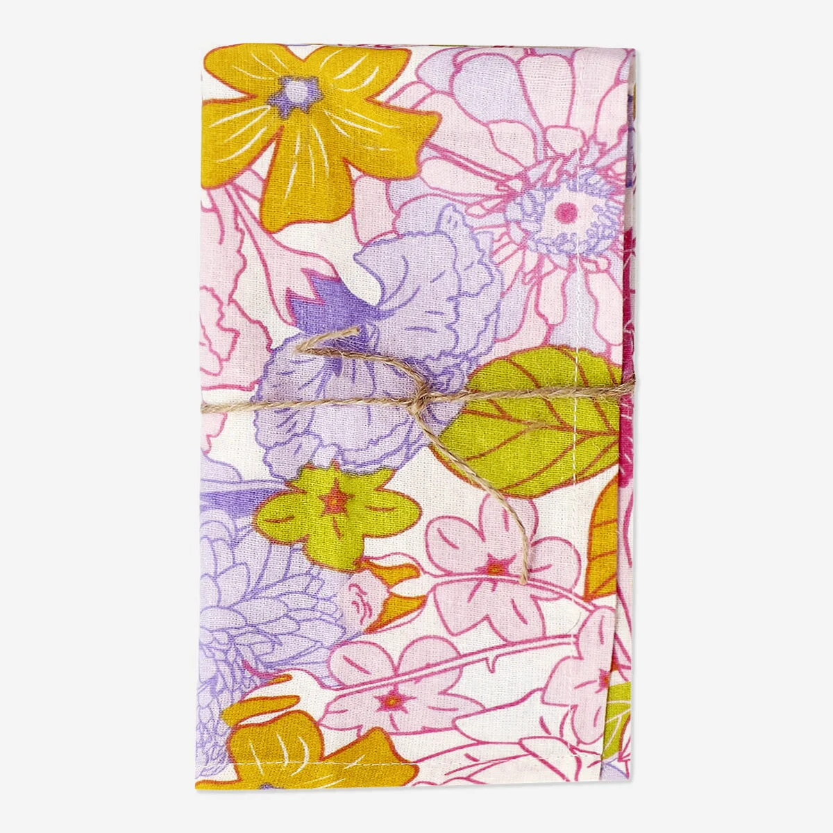 Cotton napkins with large flower print