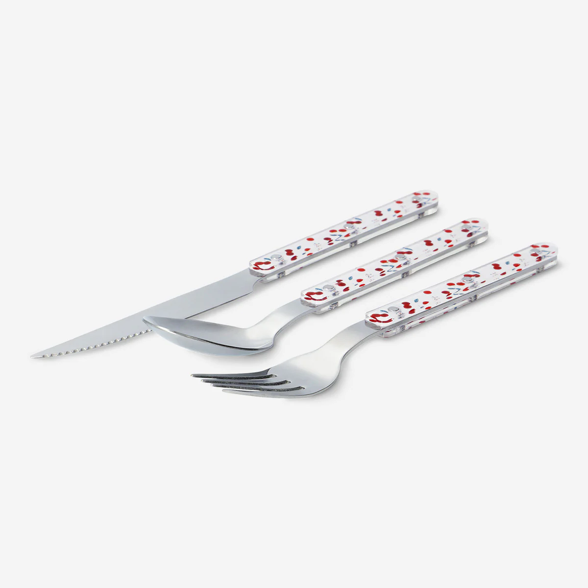 Cutlery set with cherry print - 3 pcs - Image 2