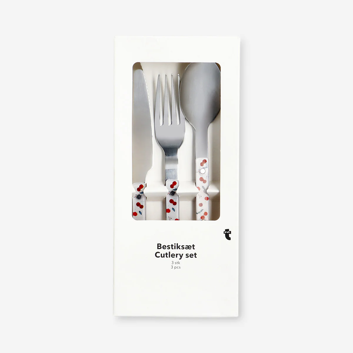 Cutlery set with cherry print - 3 pcs - Image 3
