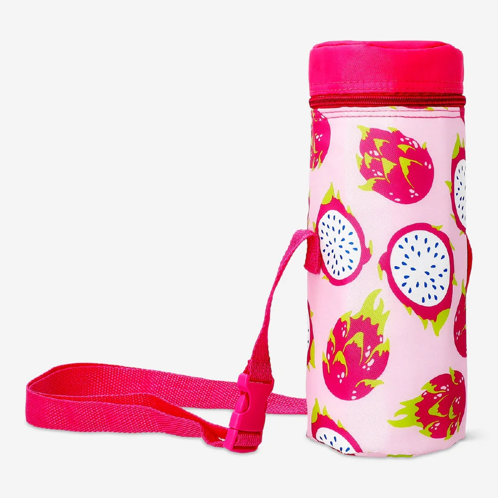 Cylindrical cooler bag with dragonfruit print - 9x30 cm - Image 3