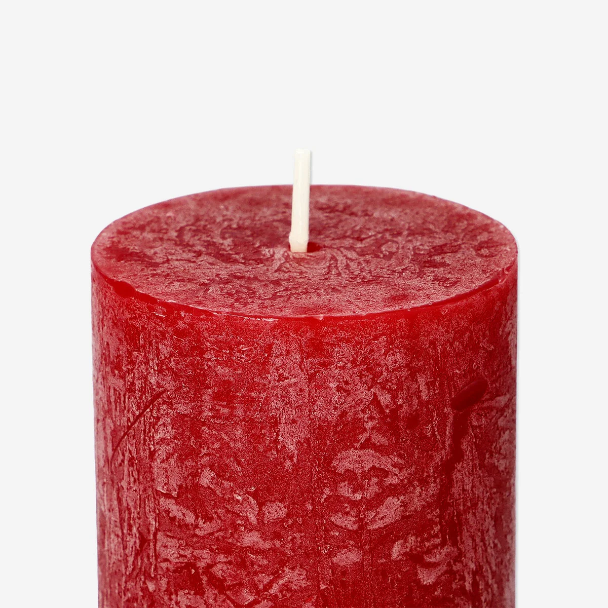 Dark Red Rustic Pillar Candle - 12 cm - Image 3
