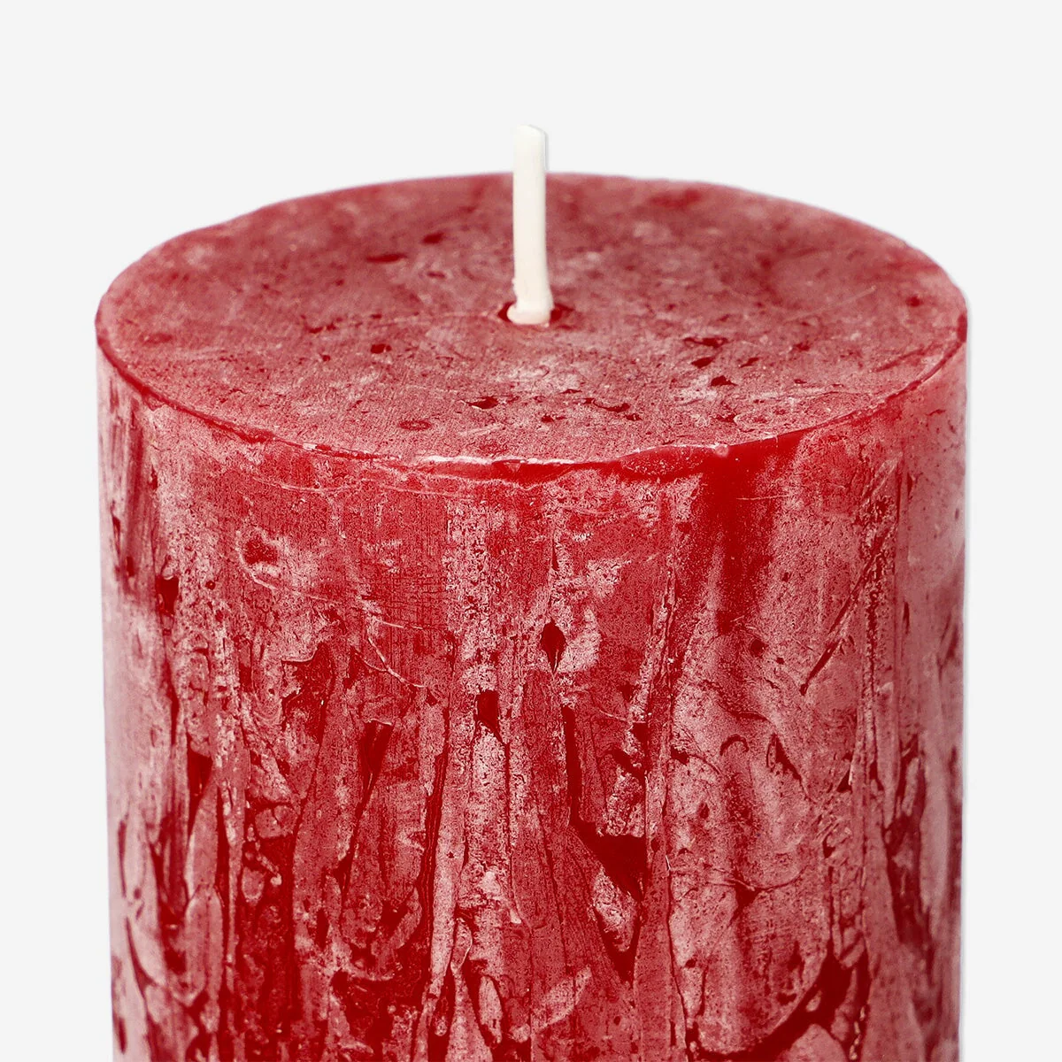 Dark Red Rustic Pillar Candle - 8 cm - Image 3