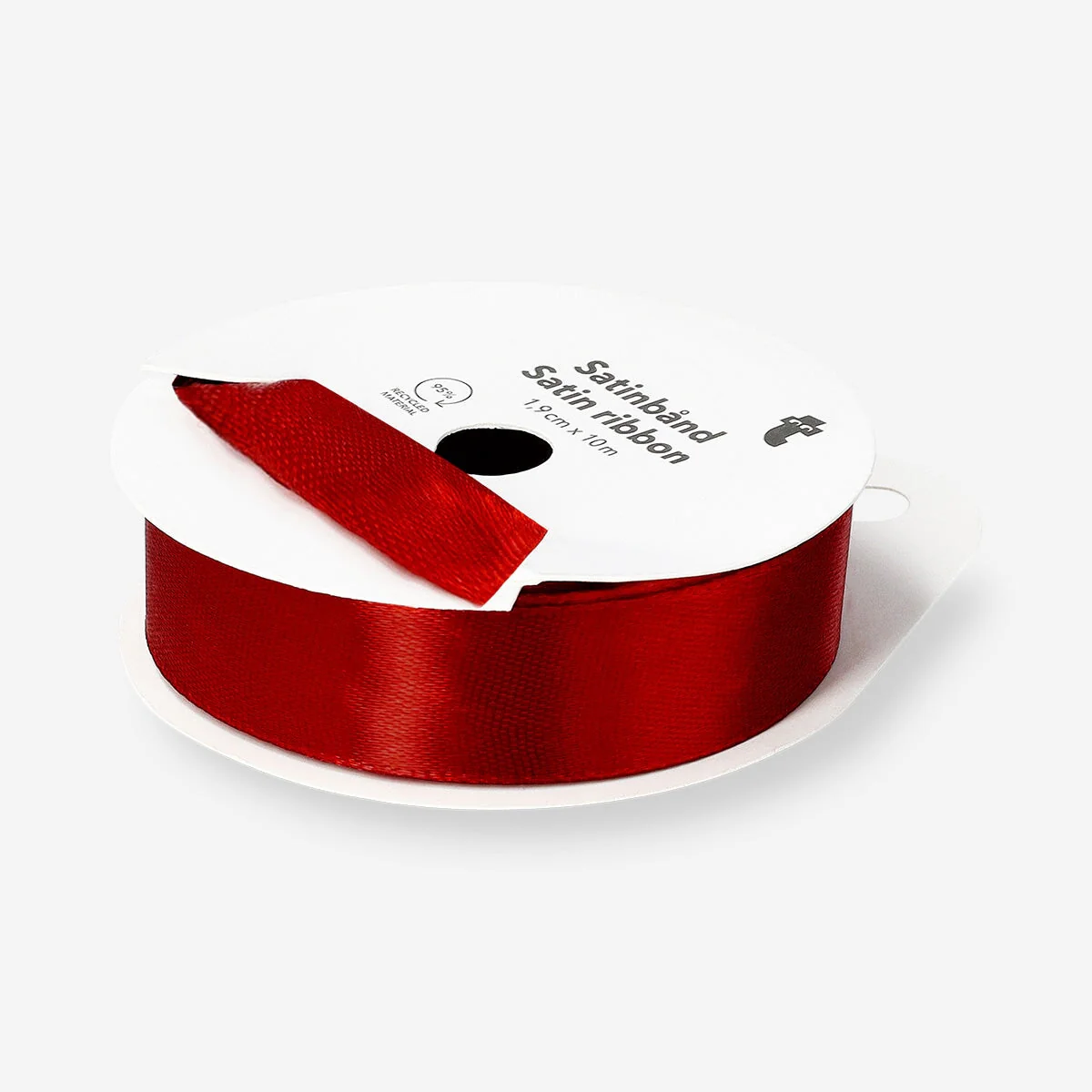 Dark red satin ribbon - 10 m - Image 2