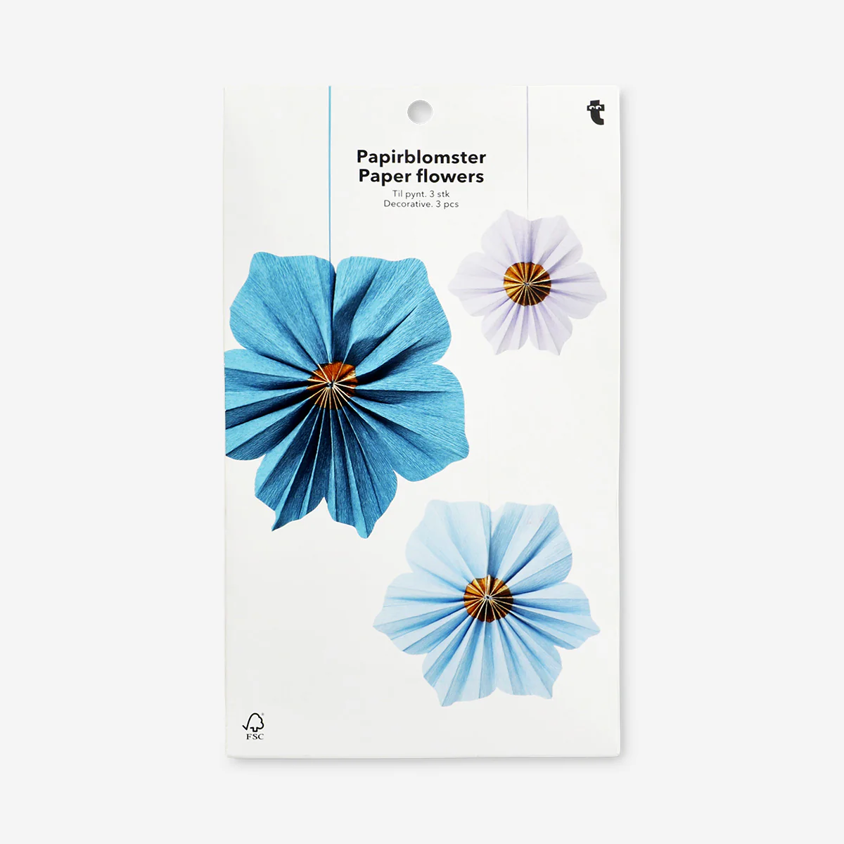 Decorative paper flowers - 3 pcs - Image 3