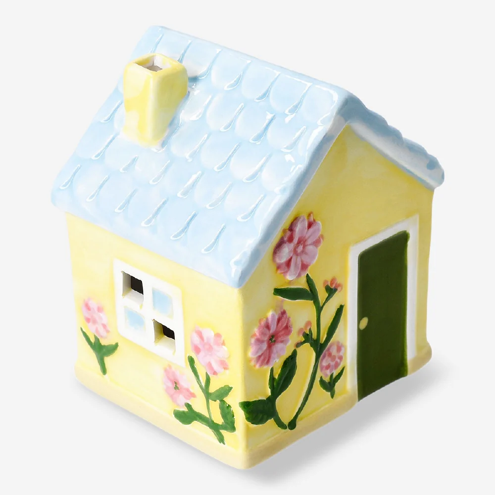 Decorative yellow ceramic house - 13 cm - Image 2