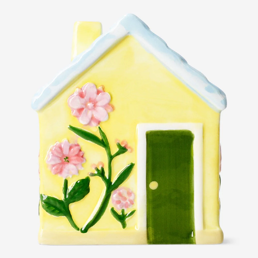 Decorative yellow ceramic house - 13 cm - Image 3