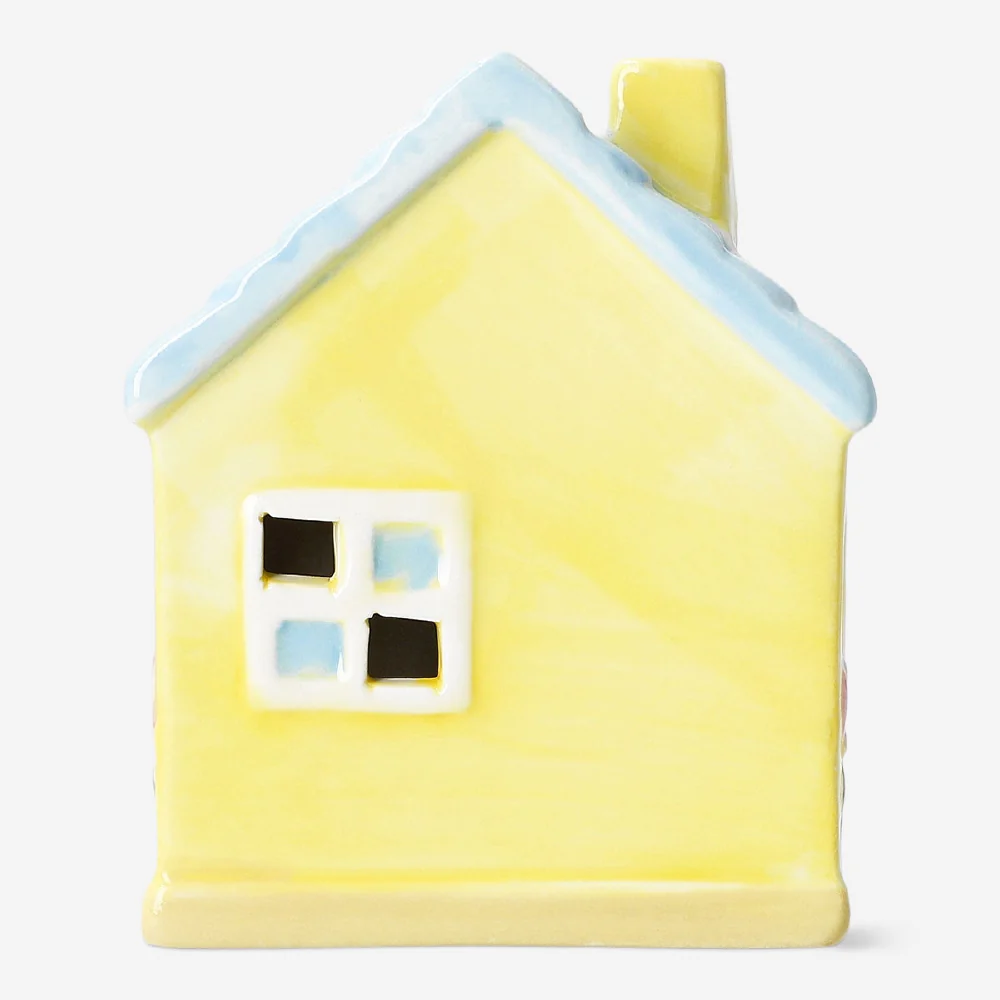 Decorative yellow ceramic house - 13 cm - Image 4