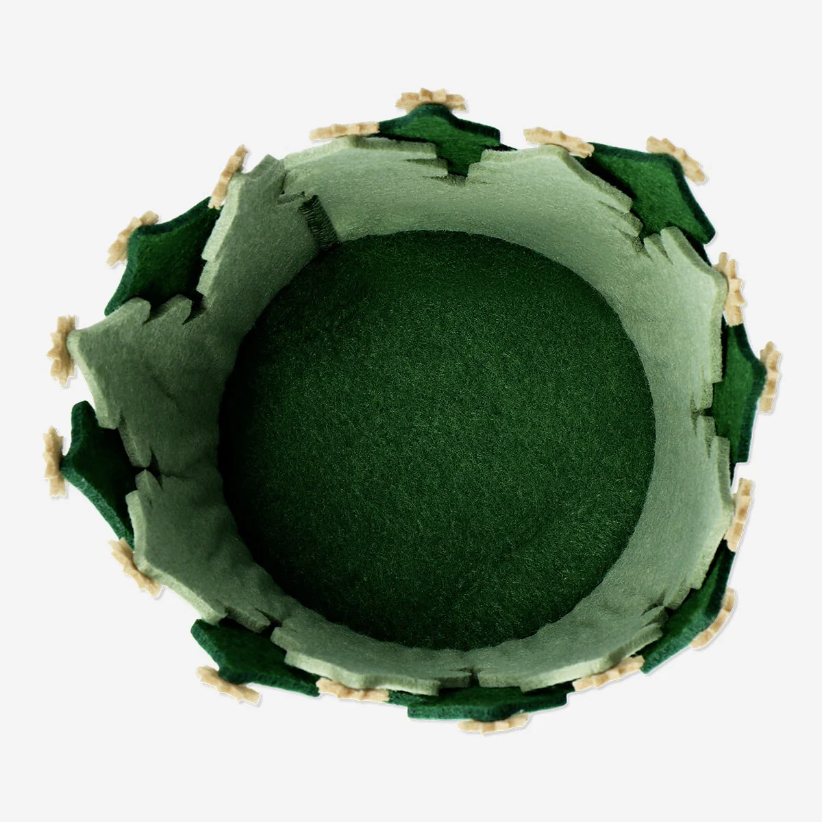 Decorative green felt basket - Image 3