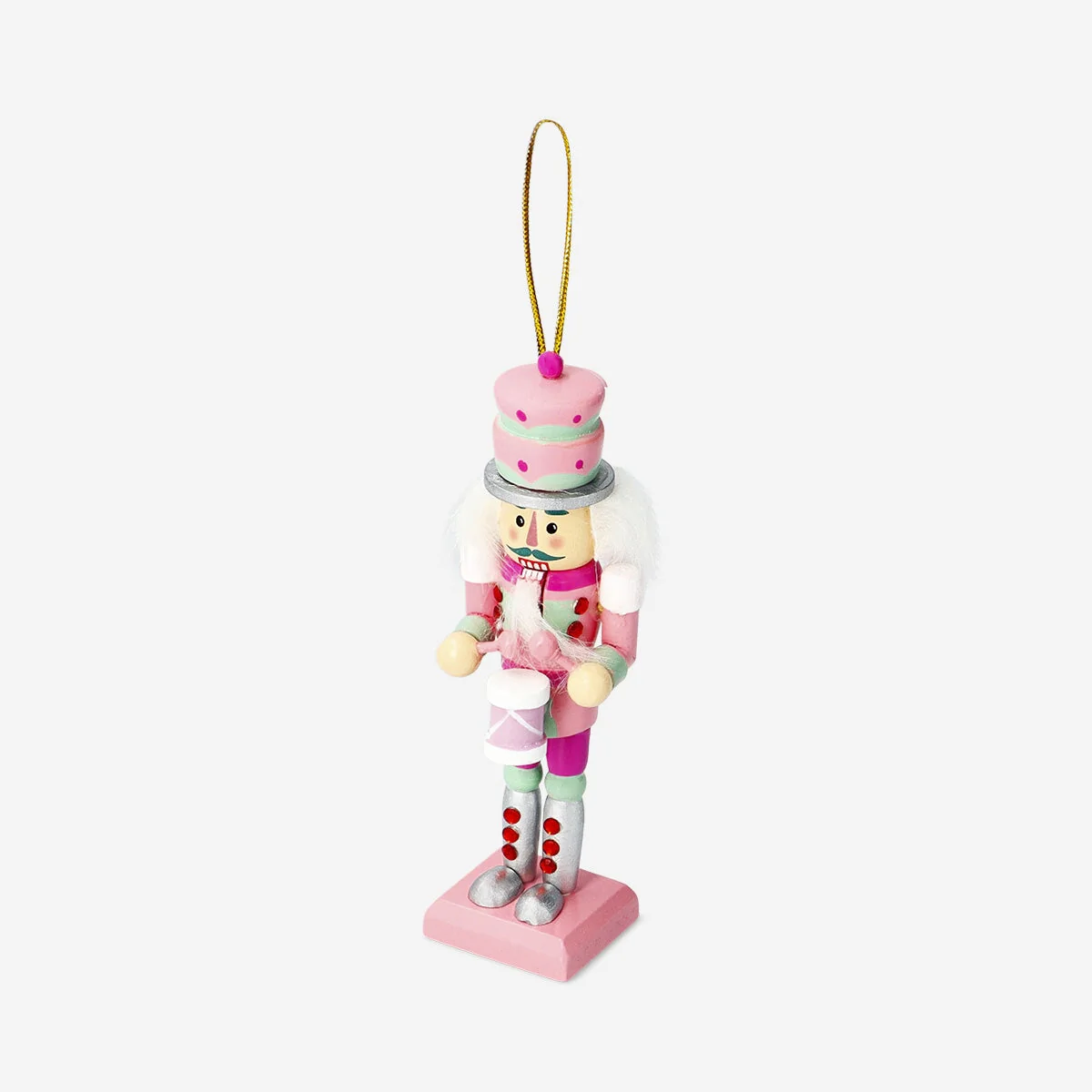 Decorative nutcracker with drum for hanging - 13 cm - Image 2