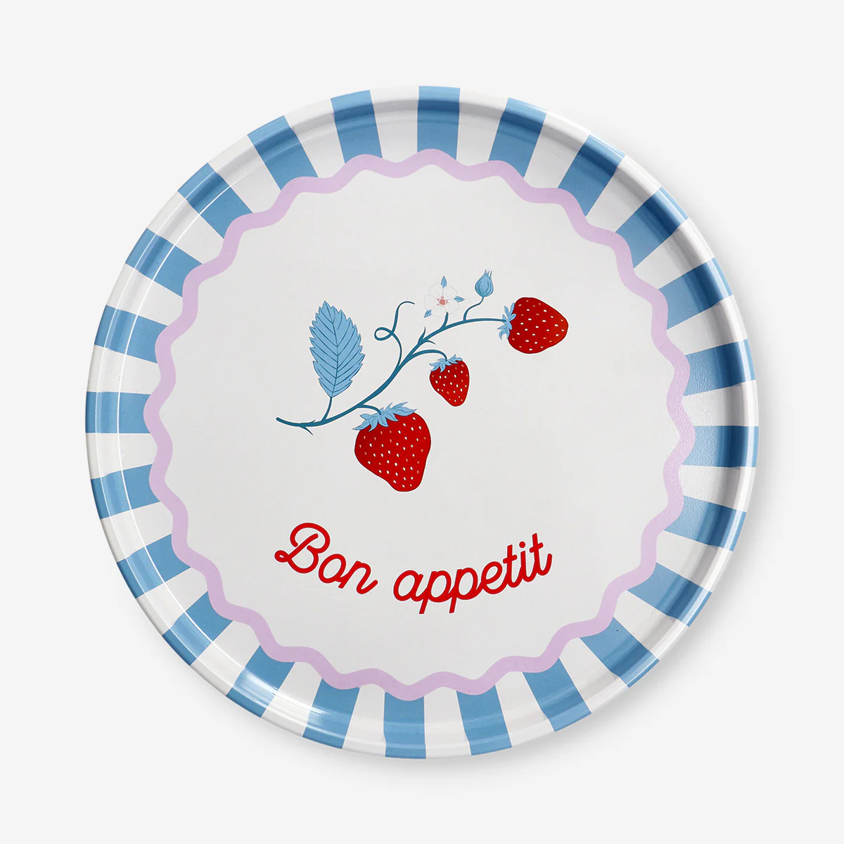 Decorative round metal tray - 31 cm - Image 2
