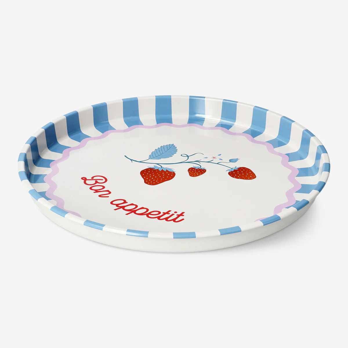 Decorative round metal tray - 31 cm - Image 3