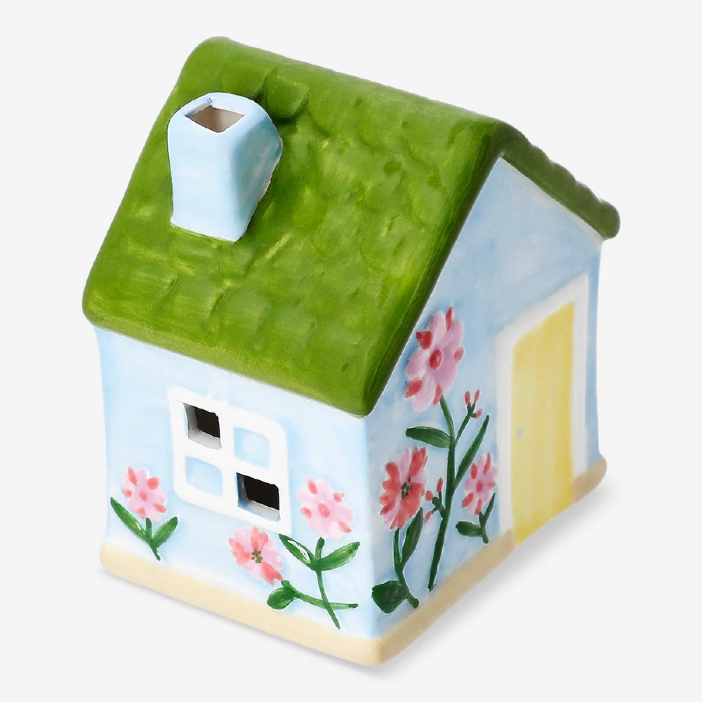 Decorative blue ceramic house - 11 cm - Image 2