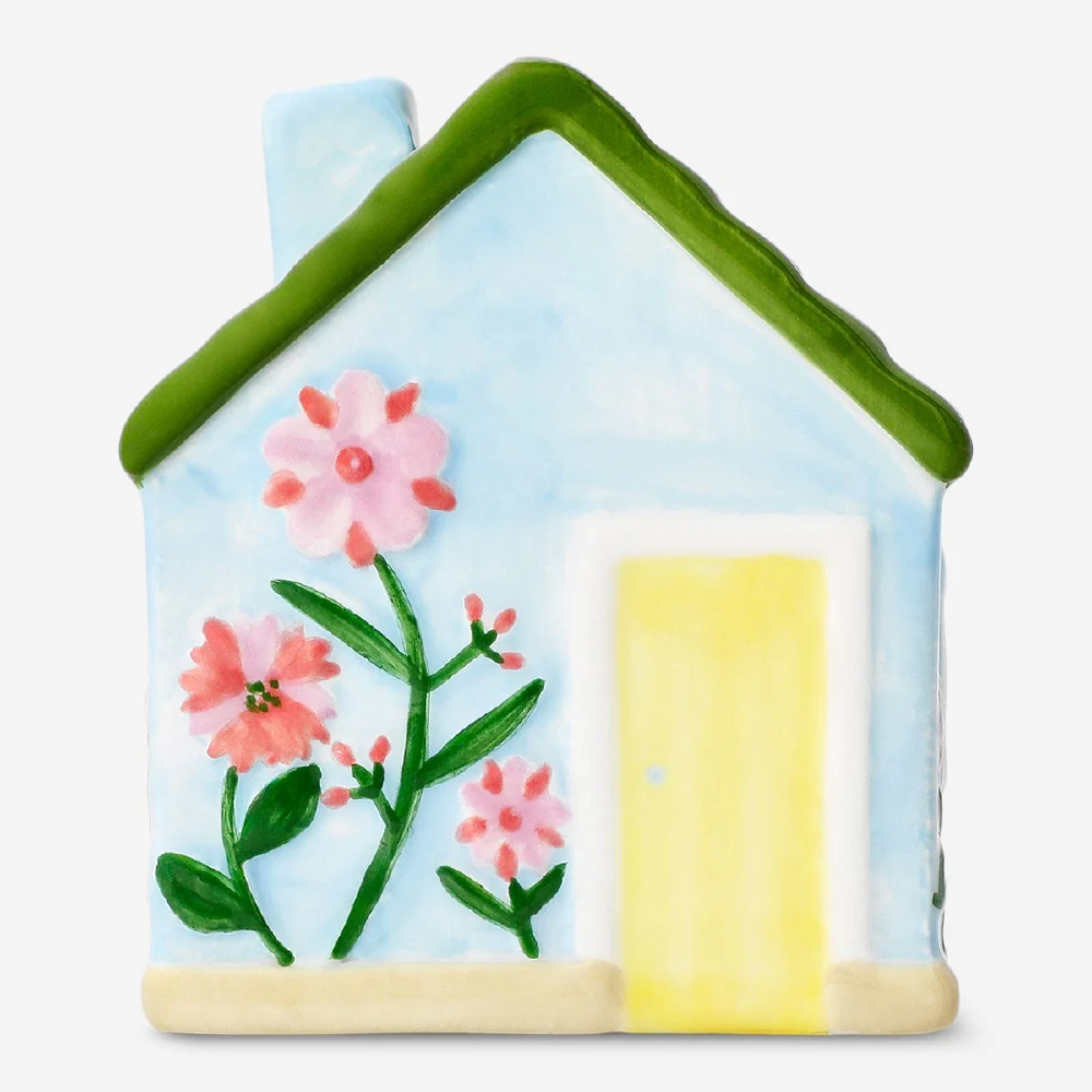 Decorative blue ceramic house - 11 cm - Image 4