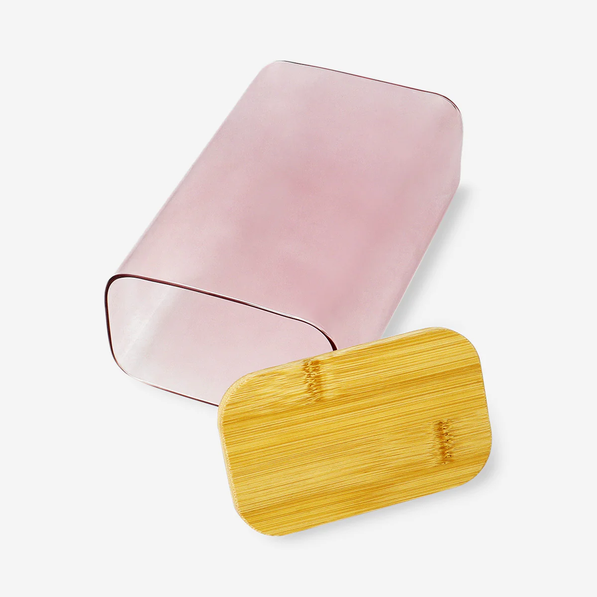 Designer Collection - Pink glass storage container with lid - 1,7 L - Image 3